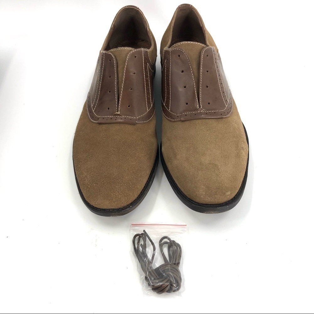 Nwt Robert Wayne Creid Derby Oxford Shoes Suede Leather Brown Tan Sz 10d W/ Box — image 7 of 8